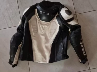Dainese Motorrad Jacke Leather White & Black Grösse 50 Sehr Guter Zustand