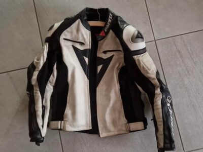 Dainese Motorrad Jacke Leather White & Black Grösse 50 Sehr Guter Zustand