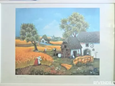 Litografia naïf “La Mietitura”