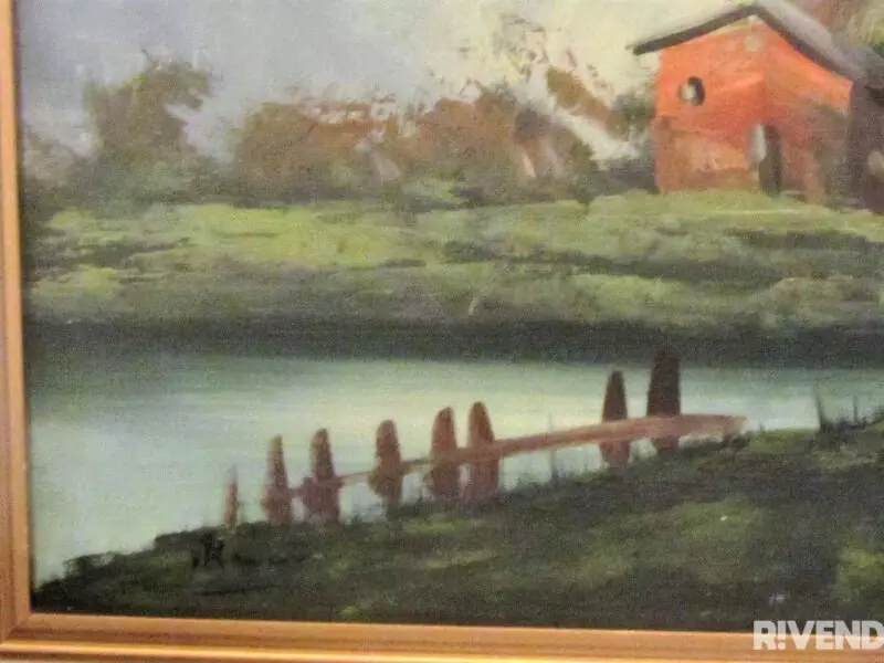 Dipinto Paesaggio con laghetto