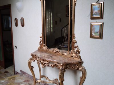 Toilette con Specchiera stile Rinascimento veneziano h255x130