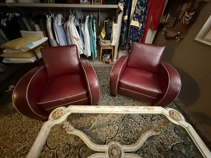Coppia poltrone Art Déco in pelle anni ‘30