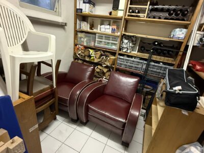 Coppia poltrone Art Déco in pelle anni ‘30