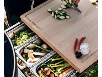 Cucina da esterno con vasca antincendio 70