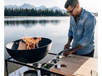 Cucina da esterno con vasca antincendio 70