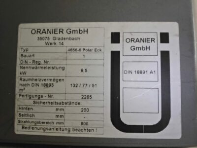 Stufa a legna marca ORANIER