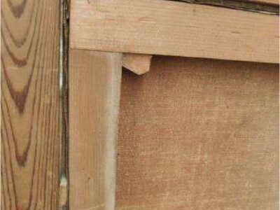 Dipinto antico originale del 1848 di " Emilio Donnini " paesaggio, olio su tela