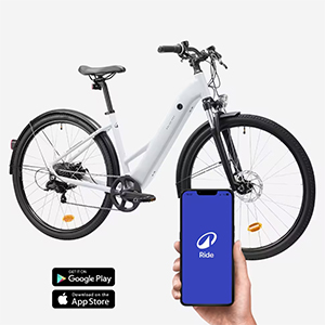 Bicicletta elettrica da trekking, telaio alto, e-activ 100 grigio perla - ROCKRIDER Colore grigio pallido
