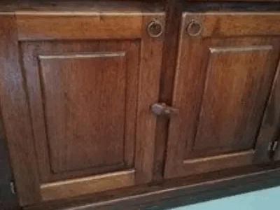 Mobile credenza in legno massello con 4 ante e cassetti