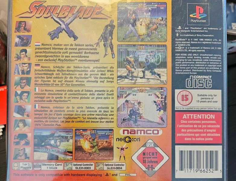 Soul Blade - PlayStation (PAL) - RARO con Manuale ORIGINAL