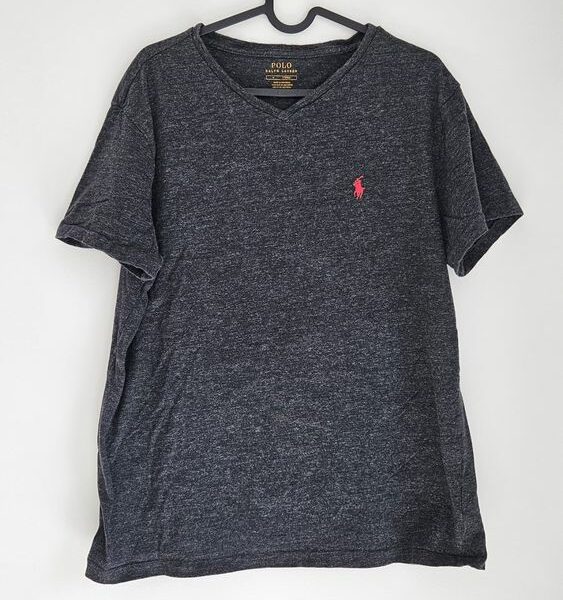 T-Shirt Polo Ralph Lauren Uomo M - Grigio con Logo Rosa